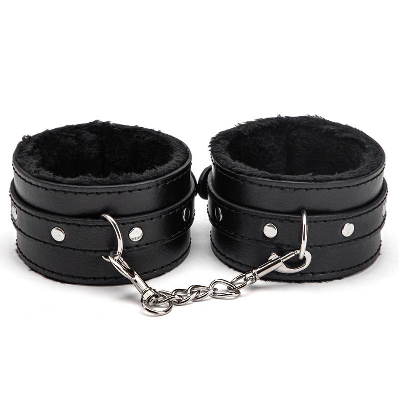 Adult Plush Handcuff & Foot Cuff Restraint Set with Cross Buckle