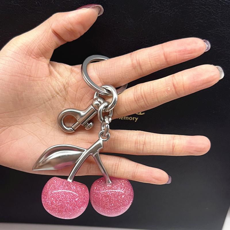 Bag Charm For Coach Handbag Shoulder Bags Cute Pink Cherry Pendant Decoration Women's Holiday Gifts Keychain Accessories