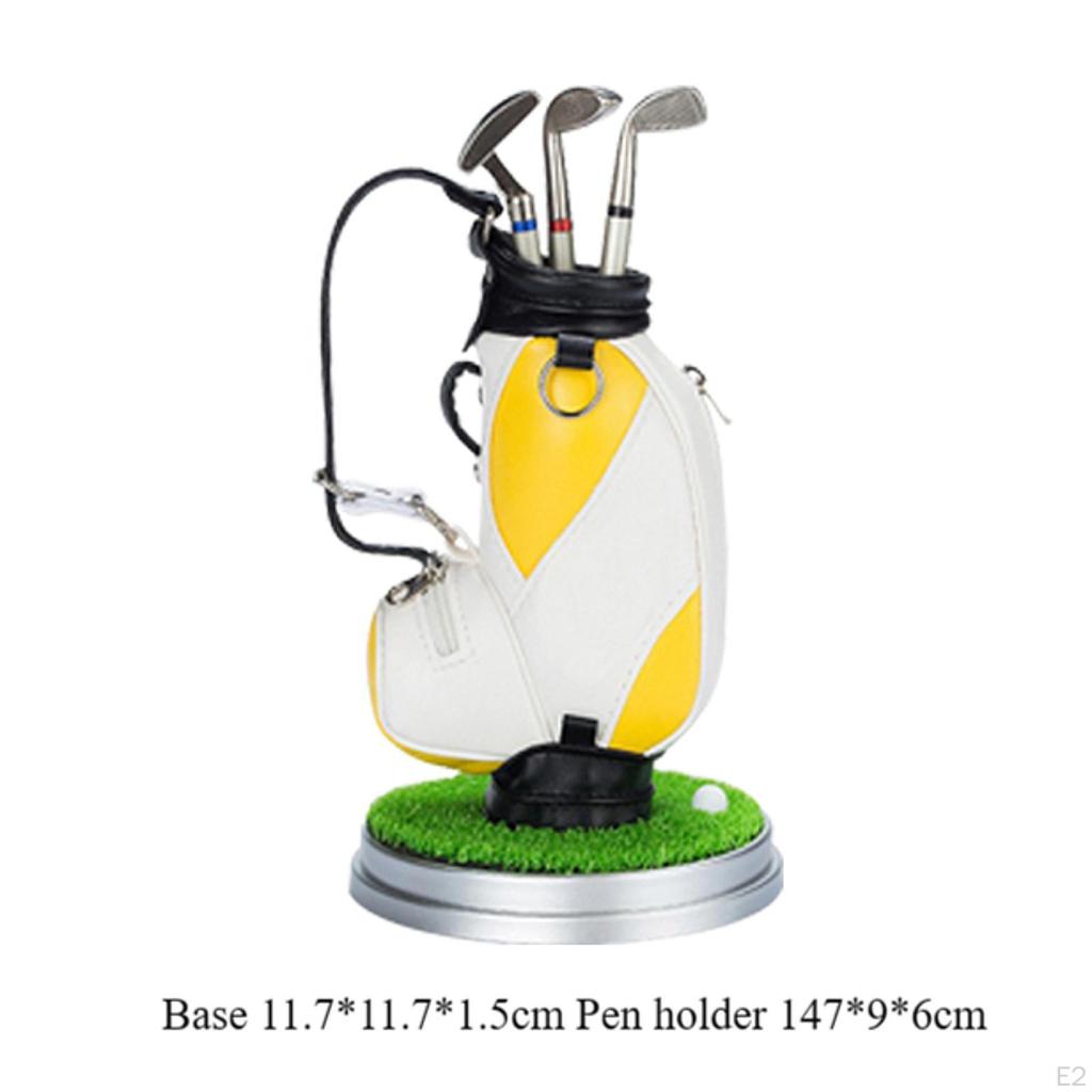 Golf Club Pen Holder Set with 3 Pens - Office Desk Decor