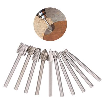 10-teiliges Schnellarbeitsstahl-Frässtift-Bit, 3 mm Rotationsschneider-Feilen-Set, CNC-Gravur