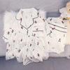 1011 New Cloud Cotton Three-piece Cartoon Mickey Cardigan Pajamas Women's Loungewear Set