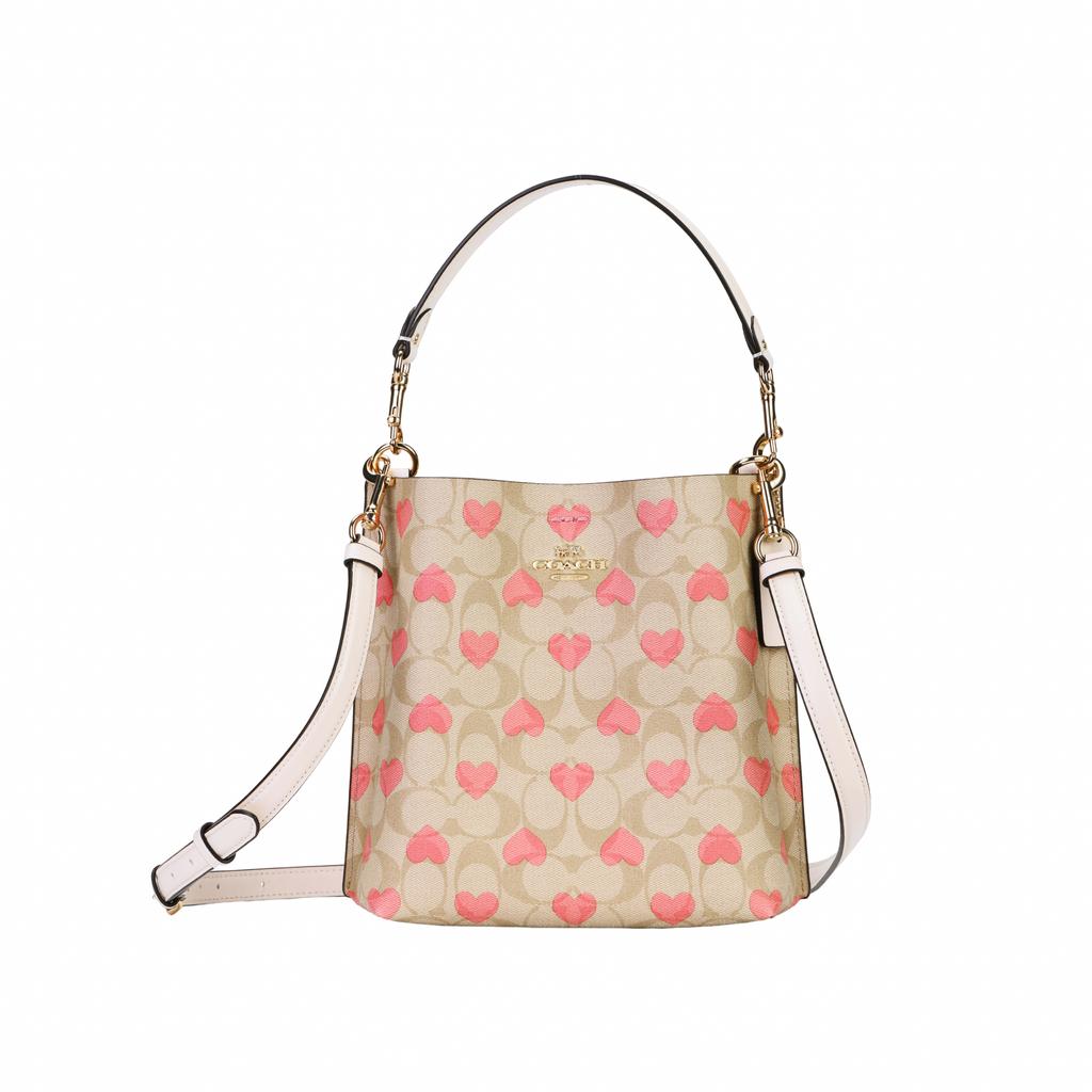 Coach Mollie Printed Detachable Shoulder Strap Bucket Bag Women Bags Khaki CP056-IMOTV
