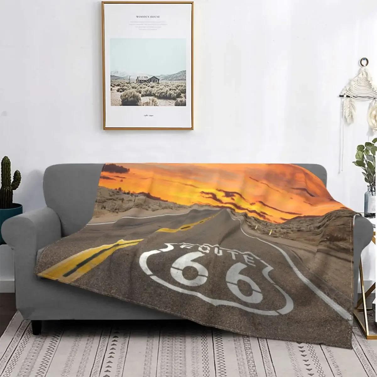 

Route 66 Mother Road My Version Blankets Fleece Ultra-Soft Throw Blankets for Bedroom Sofa Bedspread for Living Room/Bedroom 75x90cm