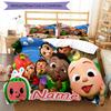 3pcs Custom Name CoComelon - Dance Party Bedding Set Duvet Cover Closure Includes 1 Duvet Cover & 2 Pillowcases for All Seasons Bedroom Decor