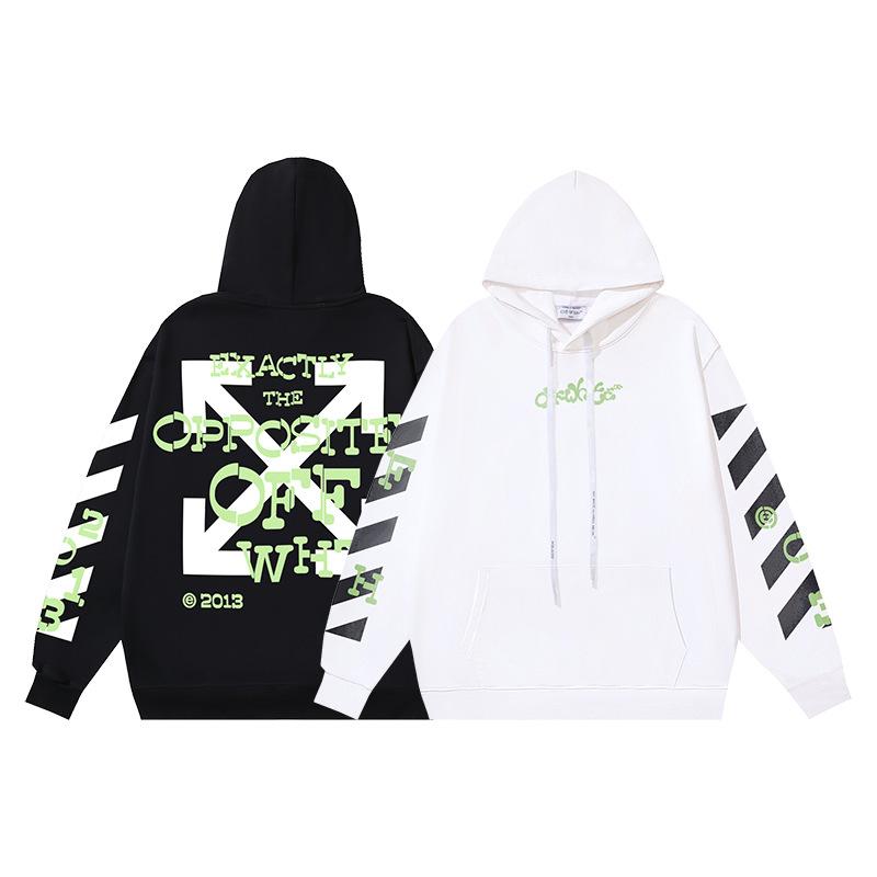 1113 Off-White Herbst und Winter Neu OW Fluoreszierender Buchstabenpfeil Pullover Herren und Damen Kapuzenpullover Sweatshirt