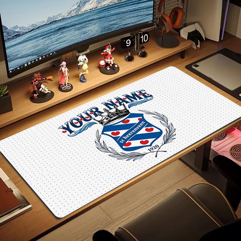 SC Heerenveen Druck Kissen Rutschfest Laptop Tablet Großes Mauspadd XXL Matte Mini-PC Spielmatte Mit Verriegeltem Rand
