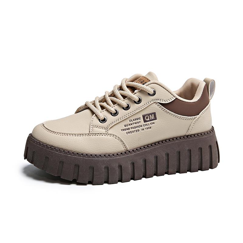 Little White Shoes Women's Spring New Students Is Trendy Versatile Thick Baseplate Shoes Spring and Autumn Casual Shoes Q