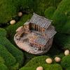 Old Rural House Miniature Nostalgic Mini Countryside House Resin Ornament Rustic Tiny House