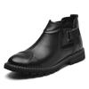 Winter Chelsea Boots Men Leather Shoes Men Ankle Boots Fashion Brand Male Footwear 2024 Classic Platform Shoes Retro Brogue Shoe