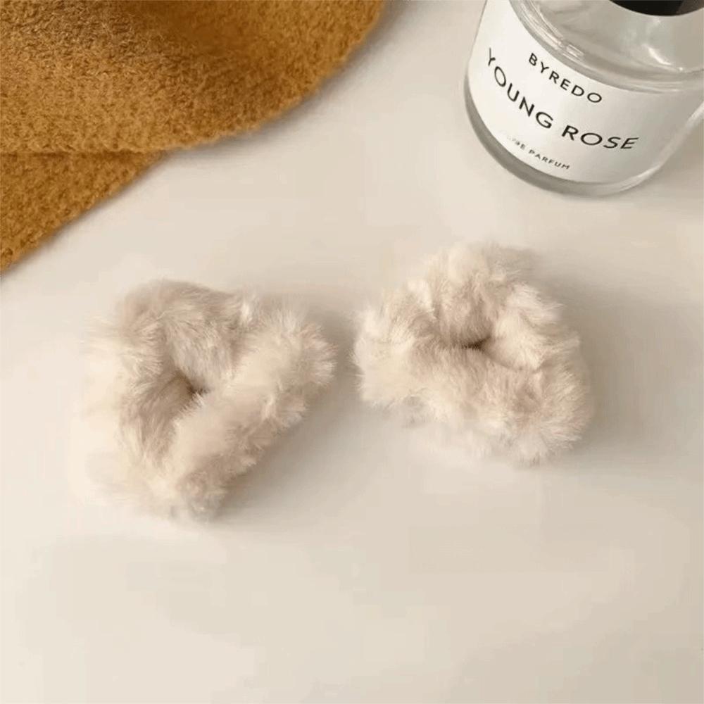 

Cat Ear Shape Plush Hair Clips Fluffy Women Hairpins Ponytail Clips Women Head Wear Accessories білий