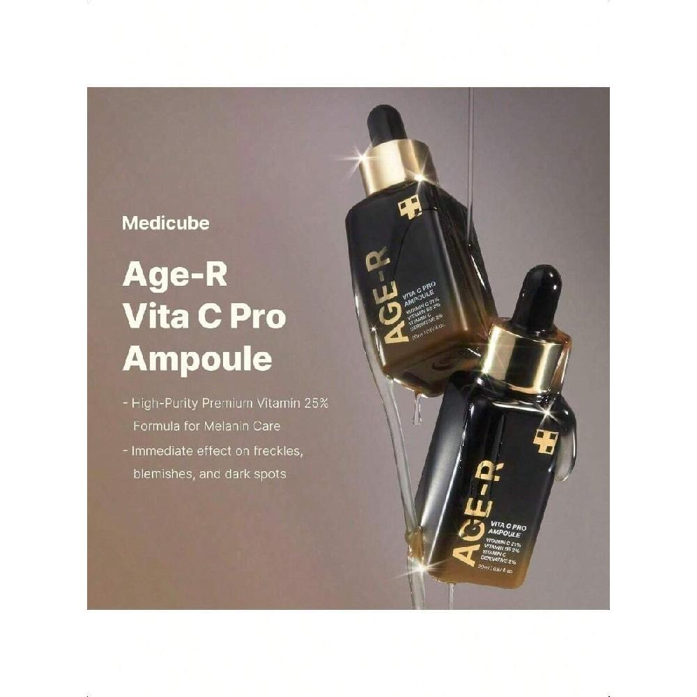 Medicube Age-R Vita C Pro Ampoule 20ml Sérum à la Vitamine C Pour la Pigmentation, le Teint Inégal et l'Hydratation