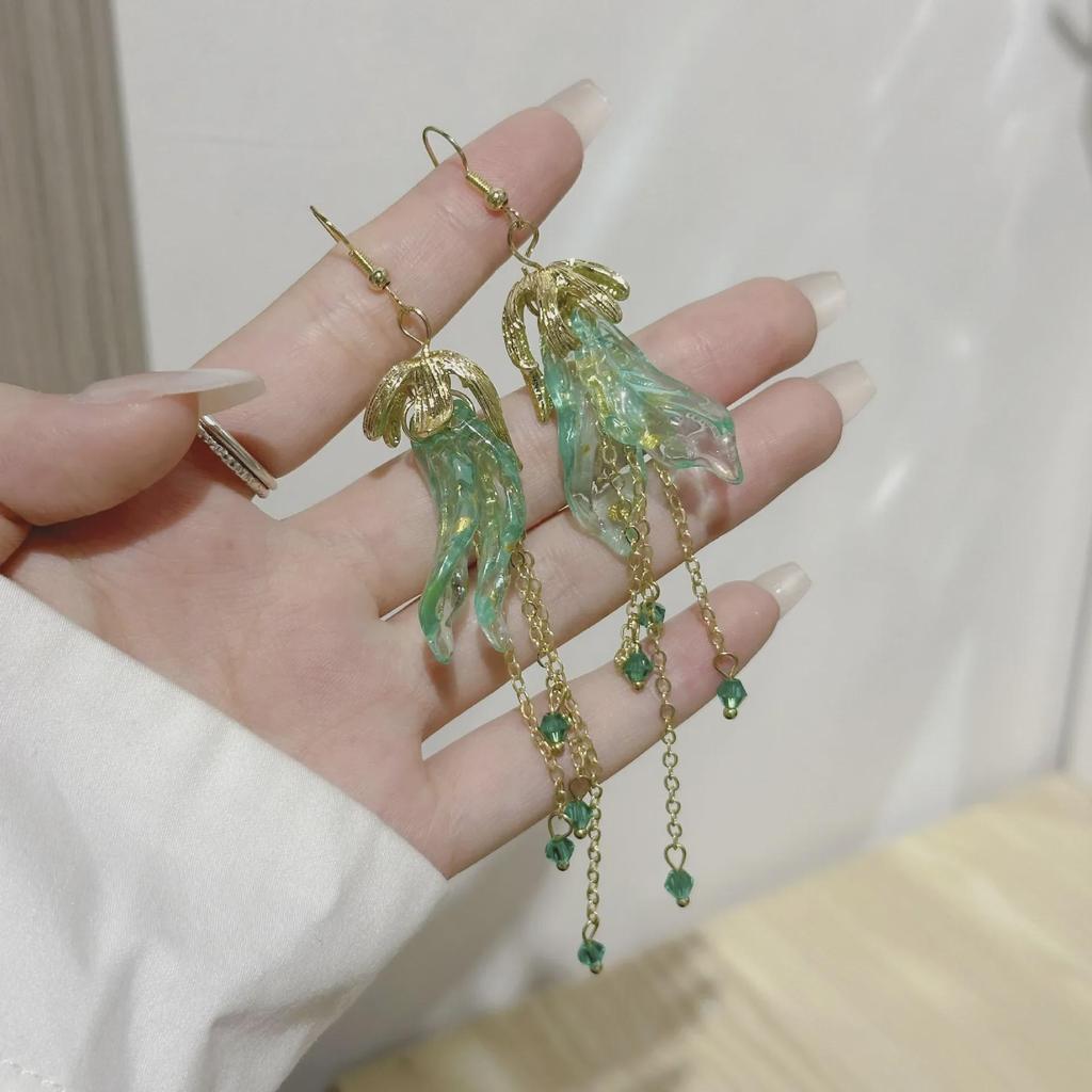 Elegant Floral Bow Earrings - High-End French Design for Women