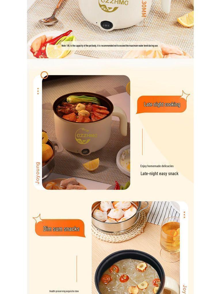 Multifunctional Electric Cooking Pot: Mini Rice Cooker & Stir-Fry Hot Pot for Student Dorms