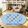Round Rug Custom NameBluey Pattern Non Slip Carpet Home Floor Decor