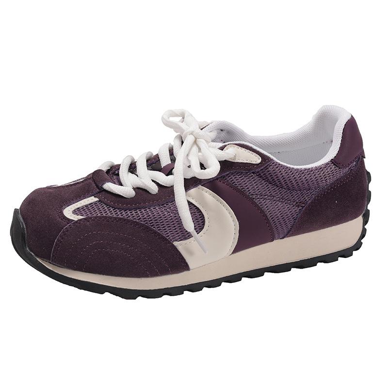 Fashion Designer Forest System Round Toe Sneakers Women 2025 Trendy Mix Color Flat Shoes New Retro Sports Shoes Casual Soft Sneakers