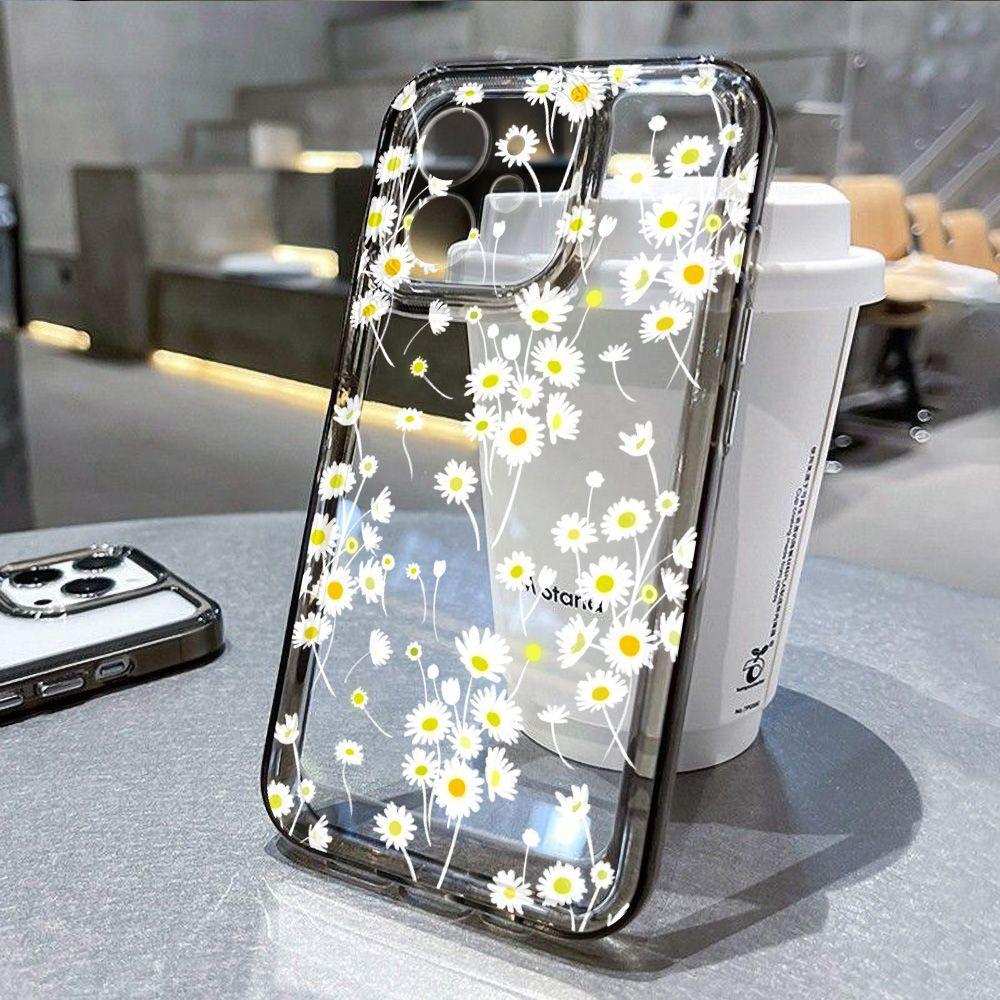 Full screen small daisy suitable for iPhone17promax Apple 16 mobile phone case 15/14 fine hole 17 niche simple