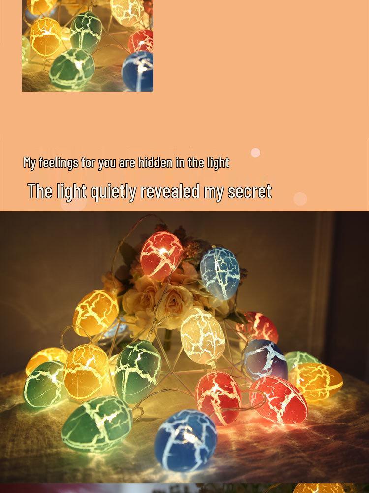 Rechargeable LED Crackle Color Egg String Lights for Holiday and Easter Decoration