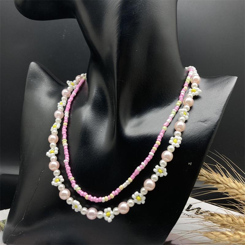 Japanese Korean Retro Floral Double-Layer Choker Necklace