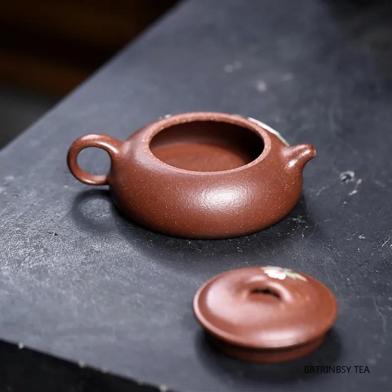 Chinese Yixing Purple Clay Teapot Tradition Household Tea Pot Handmade Flower Bird Beauty Kettle Raw Ore Zisha Tea Set 130ml