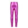 Kids Girls Shiny Metallic Leggings Pants Gymnastics Dance Trousers Competition Yoga Tights