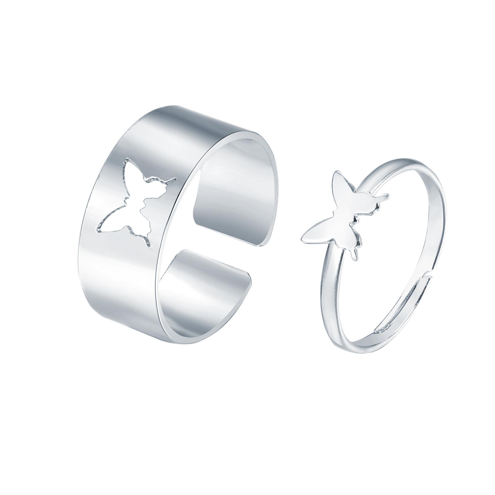 Couple Ring For Men And Women Ring Combination Fashions Open Ring Butterfly Ring