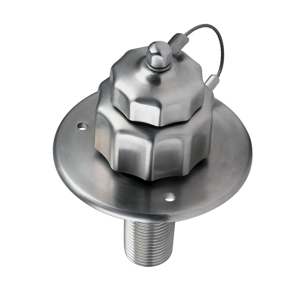 RV City Water Inlet 3/4in GHT Female 1/2in NPT Male 3in Flange RV Water Connection with Check Valve