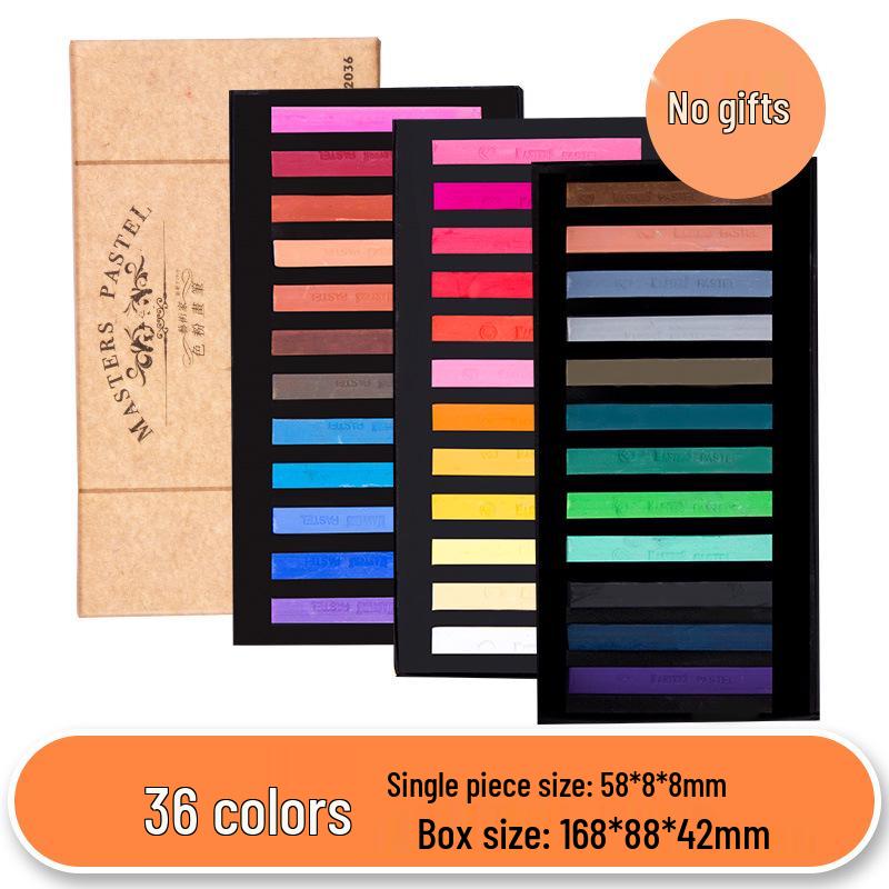 Mali Brand Pastel Chalk Set - 36 Colors Chalk Powder with Brushes for Beginners