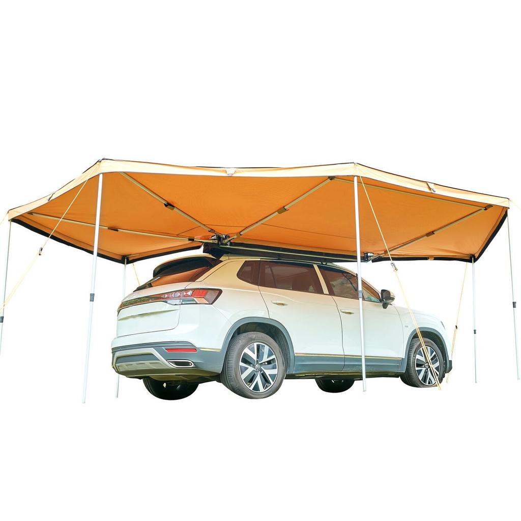 270 Degree Awning, 12.4 Driver Side Vehicle Awning, Waterproof UV50+ Car Side Awnings with Carry Bag, All-Weather Free-Standing Overland Awnings Car