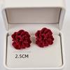 Big White Camellia Flower Stud Earring Female Simple Exaggerated Resin Ear Jewelry Wedding Best Friend Christmas Gift