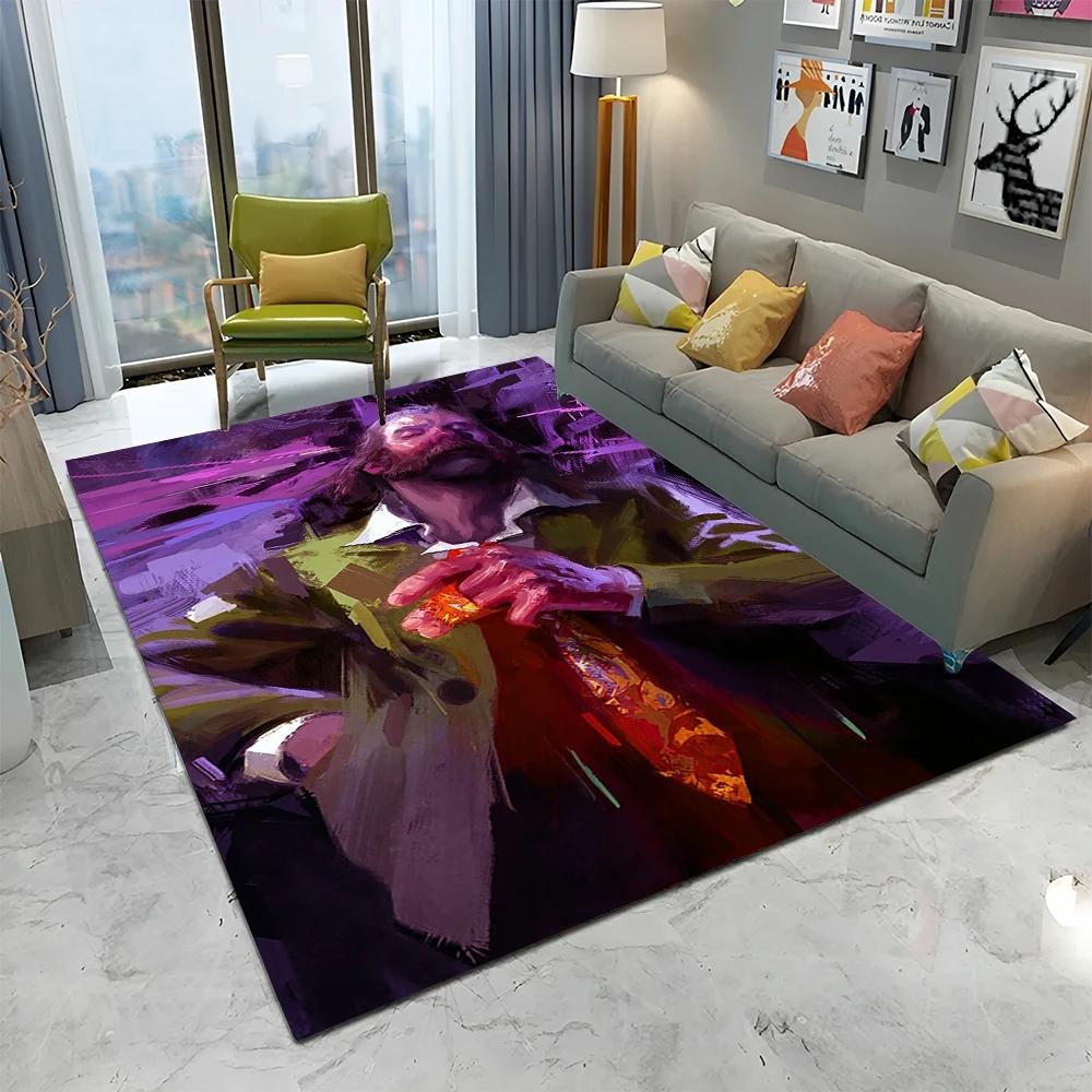 Disco Elysium Game Gamer Cartoon Carpet Rug for Home Living Room Bedroom Sofa Doormat Decor,kid Play Area Rug Non-slip Floor Mat