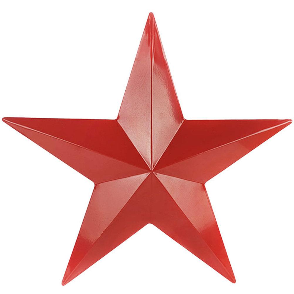 

Large Red Iron Five-Pointed Star Wall Decor Inspirational Metal Star Hanging Ornament for Bedroom Living Room Office Garden 10X10CM