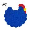 Chicken Coop Decoration Crochet Hen Coaster, Handmade Shape Knitted Mat Handcrafted Coaster for Coffee Cup, Cute Kitchen Countertop Bar Accessory