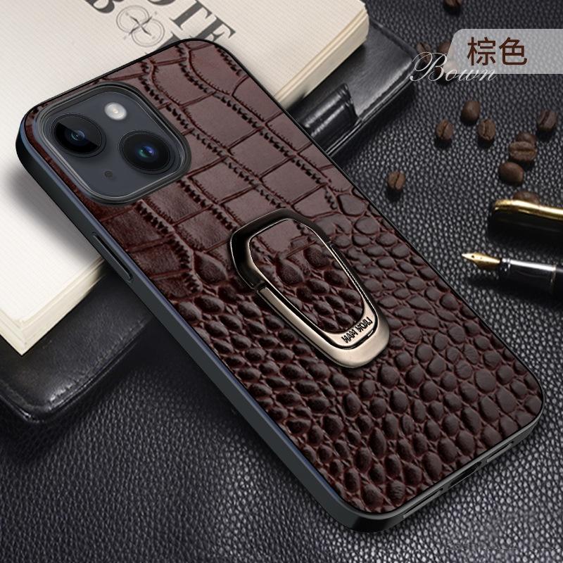 LANGSIDI Magnetic Ring Leather Case for iPhone 15 14 Pro Max 13 12 11 7 8 Plus Xs X XR SE 3 Crocodile Texture Stand Back Cover