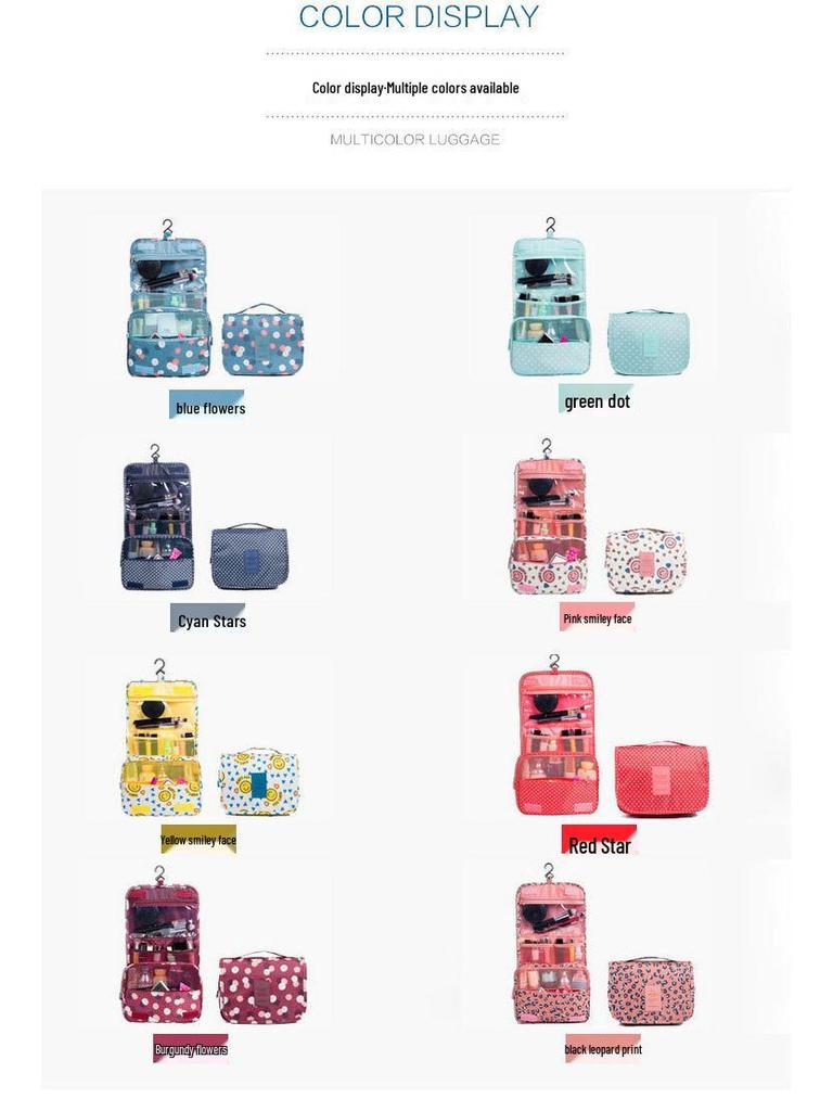 Foldable Women's Travel Wash Bag with Hanging Hook