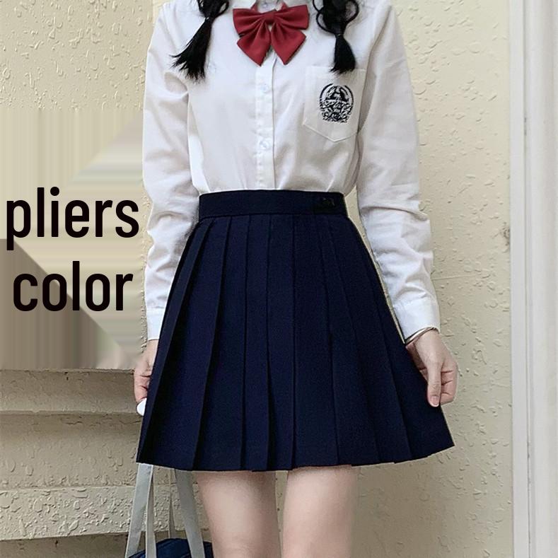 Ash Women's Academy Style Sailor Suit: Short Sleeve JK Student Uniform with Genuine Pleated Short Skirt
