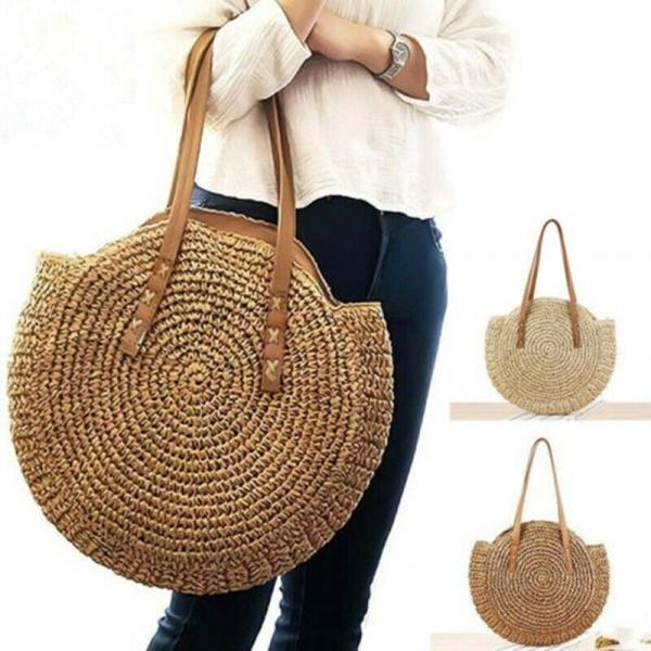 Bag Shoulder Bohemian Women Handbag Beach Hand Woven Rattan Straw Summer Large Bag Shoulder Bohemian Women Handbag Beach Hand Woven Rattan Straw Summer Large