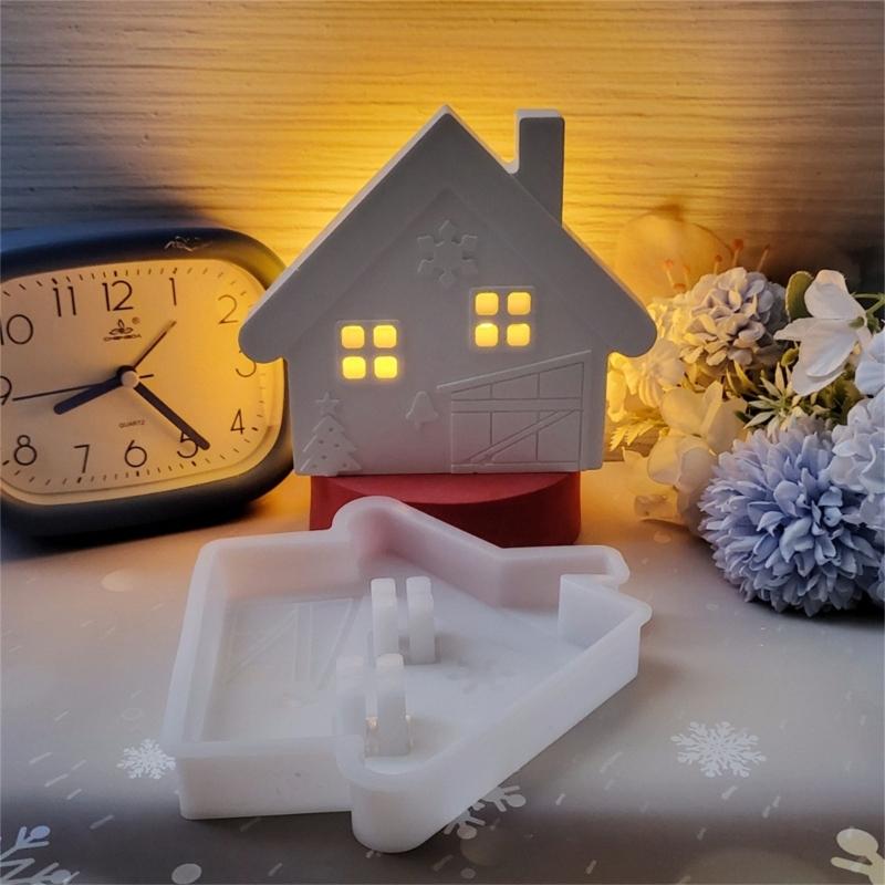 Christmas House Resin Silicone Molds Silicones Concrete Cement Moulds Christmas House Silicone Molds for Epoxy Resin
