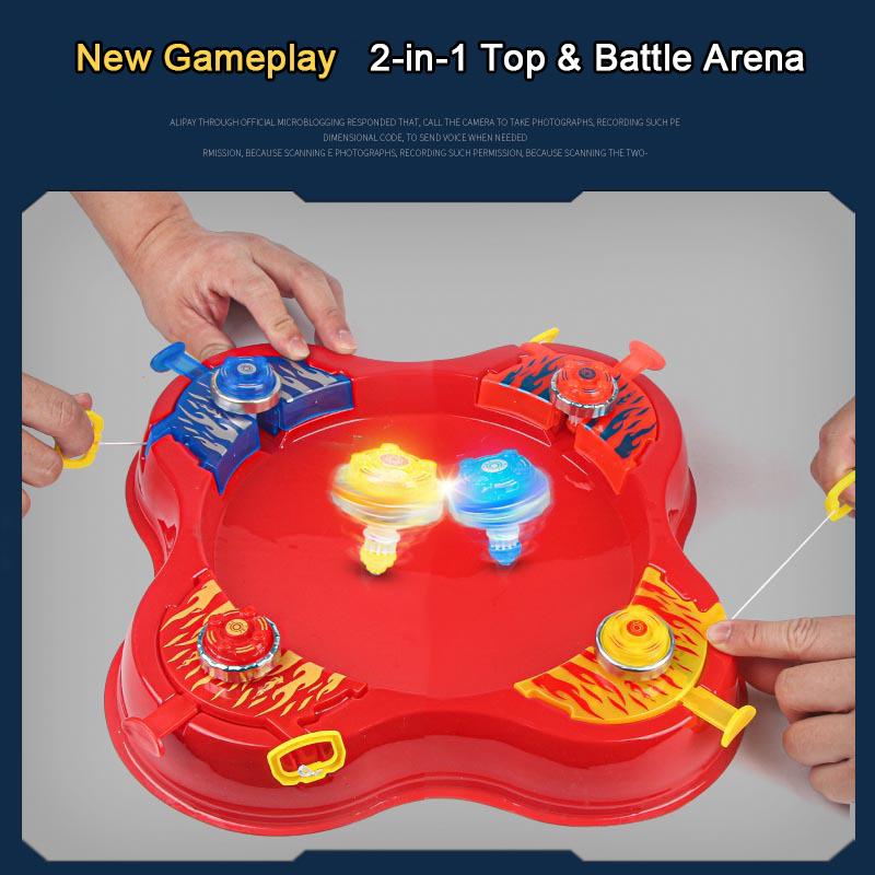 Spin Battle Arena Set - Desktop Spinning Top Game For Multiplayer Competition & Family Interaction