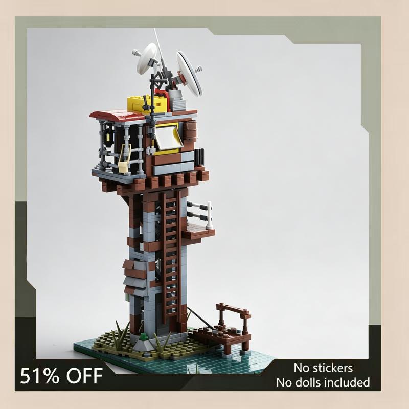 697PCS Post Apocalyptic Shack Tower MOC Building Blocks Architecture DIY Assembly Creative Puzzle Toy Gift