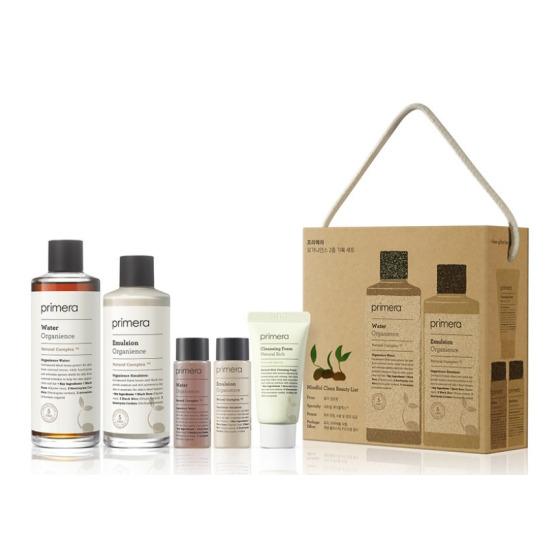 A0218 Primera Organience Basic Skincare 5-Piece Set (Water 180 mL + Emulsion 150 mL + Water 30 mL + Emulsion 30 mL + Foam Cleanser 30 mL)