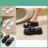 Stylish Summer High Heel Mules For Women With Comfortable Thick Sole And Trendy Design In Black And Cream Colors