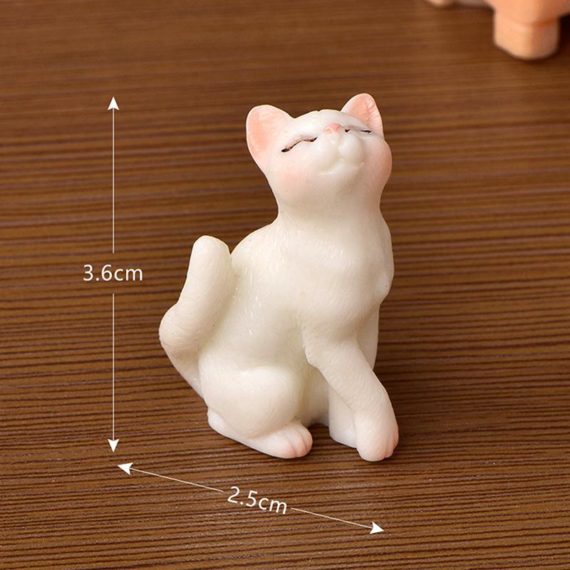 Kawaii Mini Cat Ornament Garden Kitten Statue Gift Miniatures Cat Kitten Family Cat Decorative Figurines Cute Crafts