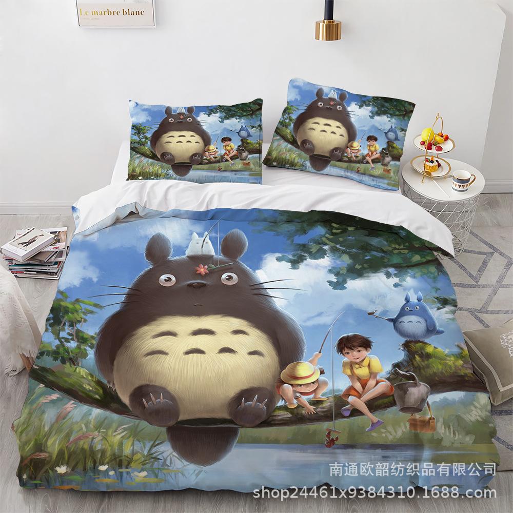 3D Digital Printing Cartoon Animation Chinchilla Bedding Three-Piece Set, Quilt Cover Pillowcase Four-Piece Set