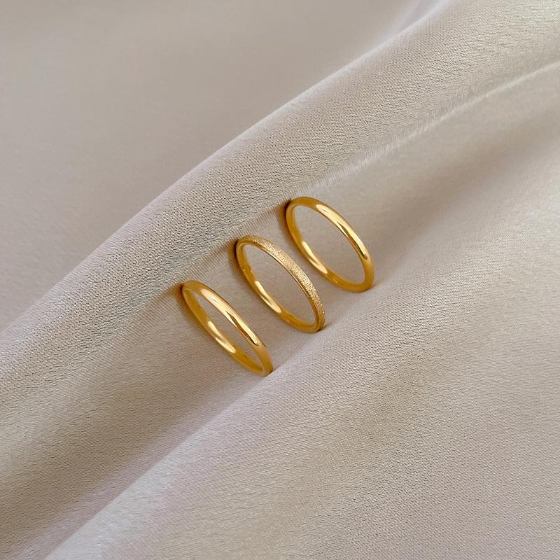 Titanium Steel Plain Ring Three-In-One Minimalist Wind Geometry Titanium Steel Jumping Ring Male And Female Personalized Index Finger