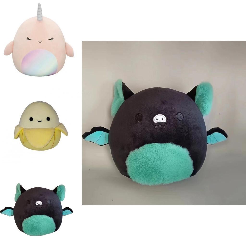 Soft And Cute Plush Animal Pillow Toy For Birthday Gift Banana Polka Dot Pig Glitter Bat Green Bat Unicorn Whale Blue Camouflage Shark 20cm Height