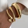 14K Gold Glossy Bracelet Combination 3-piece Set Alloy Spring Opening Bracelet Jewelry