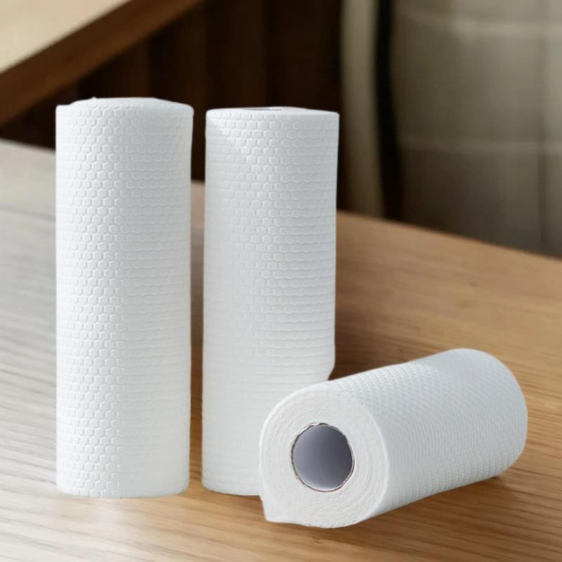 Kitchen Disposable Rags Thicken Non-Woven Cleaning Cloths Household Washing Dishcloths Cloth Paper Towels Scouring Pads Reusable