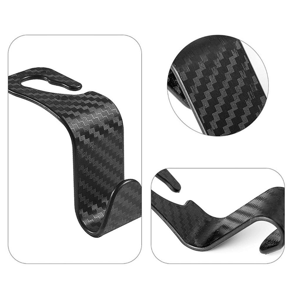 Carbon Fibre Hook Car Seat Headrest Hook Auto Back Seat Organizer Hanger Handbag Clothes Bracket Car Interior Accessorie 1 Pcs