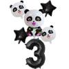 Xiaohongshu Panda Balloon Cute Panda 1-10 Birthday Party Decoration Arrangement Aluminum Film Balloon