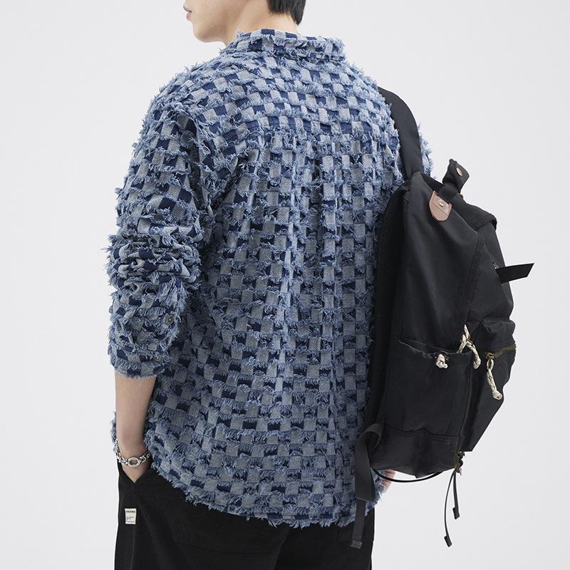 Разорванная синяя японская рубашка Tooling — фото 3